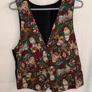 Festive Santa Claus Patterned Vest